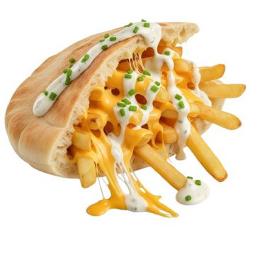 Cheesy Chips In Pitta